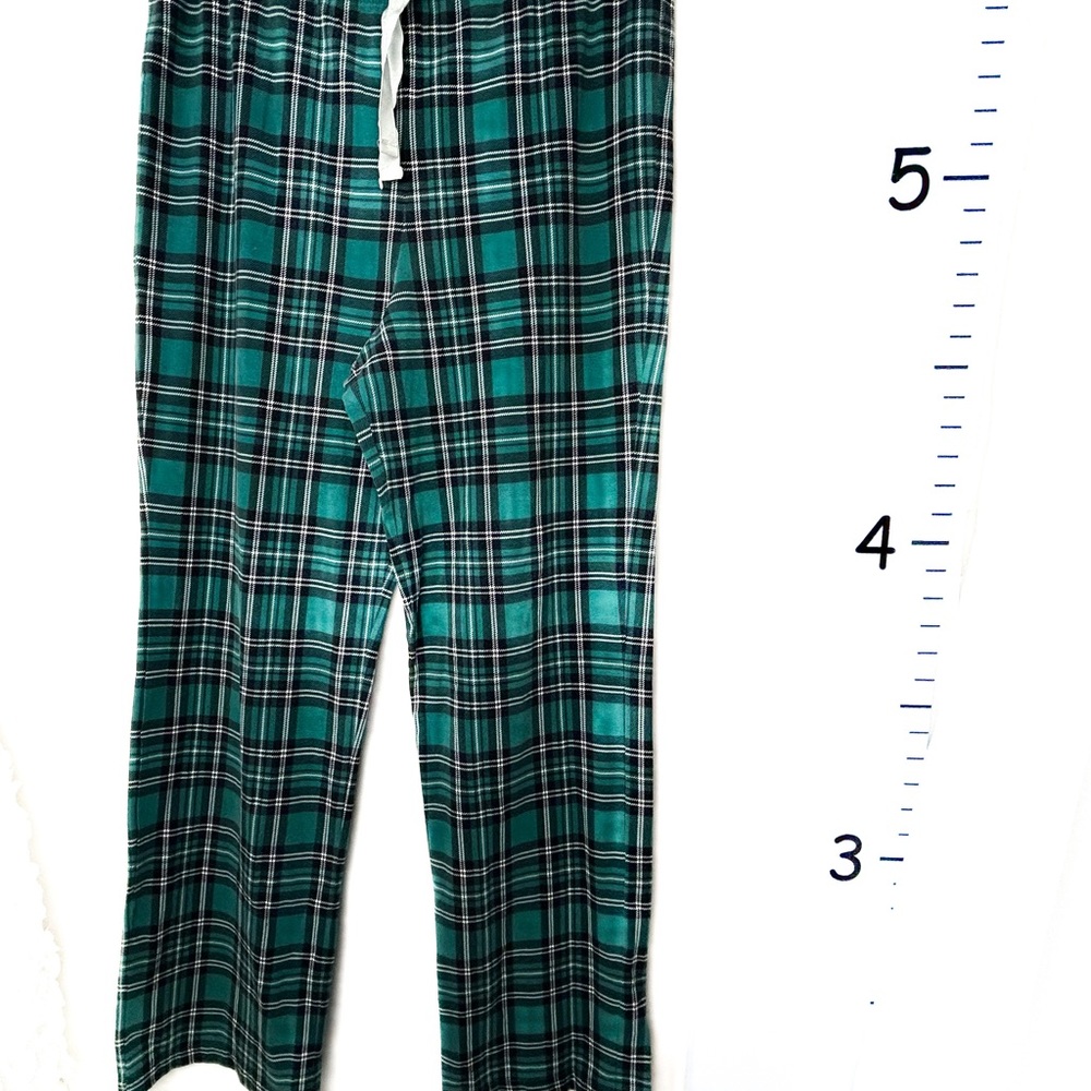 Lands' End Pajama Pants Green Black Plaid Draper James M/T 10-12